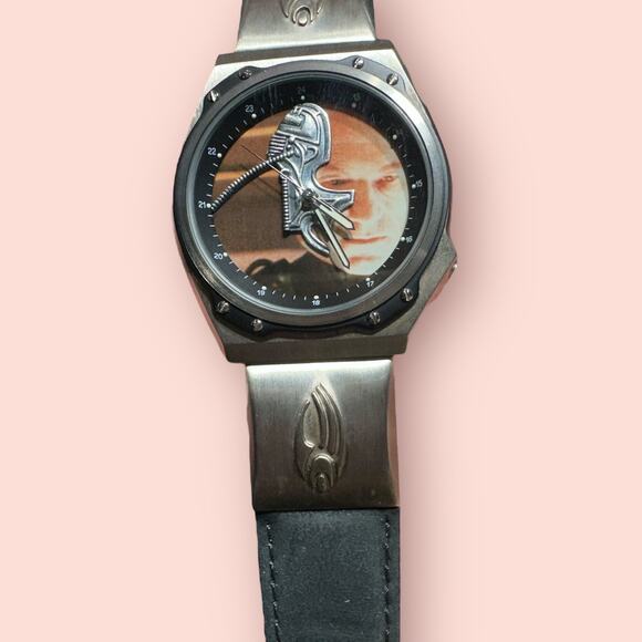 Vtg 1996 Fossil Star Trek The Next Generation Picard Locutus Borg Watch READ - Picture 1 of 4